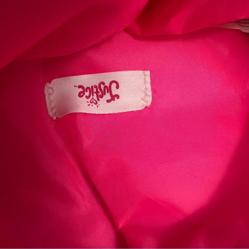 Justice Metallic Silver Puffer Tote Bag - Quilted Shiny Puffy Handbag - Hot Pink - Picture 4 of 5